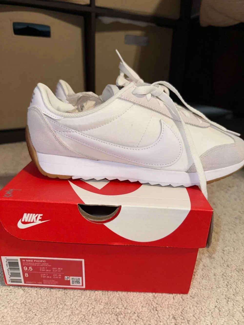 Nike Women’s Pacific Racer Sneakers - white/white safety orange - Picture 2 of 5